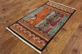 Arts & Crafts Hand Knotted Wool Area Rug - 3' 1" X 5' 4" - Golden Nile