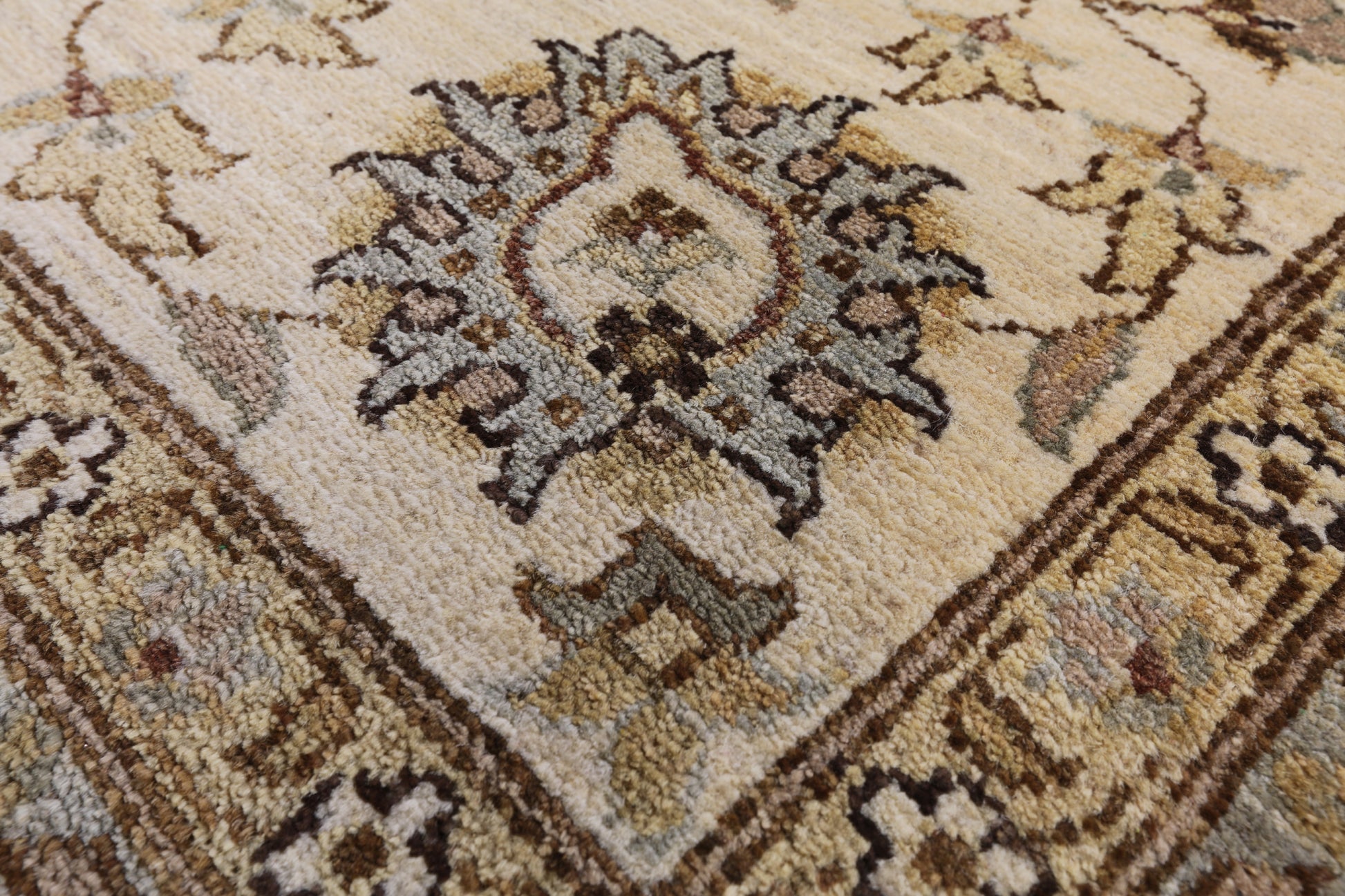 Brown Peshawar Hand Knotted Area Rug - 8' 1" X 10' 1" - Golden Nile