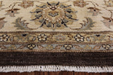 Brown Peshawar Hand Knotted Area Rug - 8' 1" X 10' 1" - Golden Nile