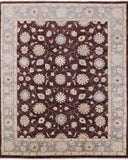 Brown Peshawar Hand Knotted Wool Rug - 8' 1" X 10' 0" - Golden Nile