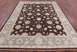 Brown Peshawar Hand Knotted Wool Rug - 8' 1" X 10' 0" - Golden Nile