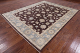Brown Peshawar Hand Knotted Wool Rug - 8' 1" X 10' 0" - Golden Nile
