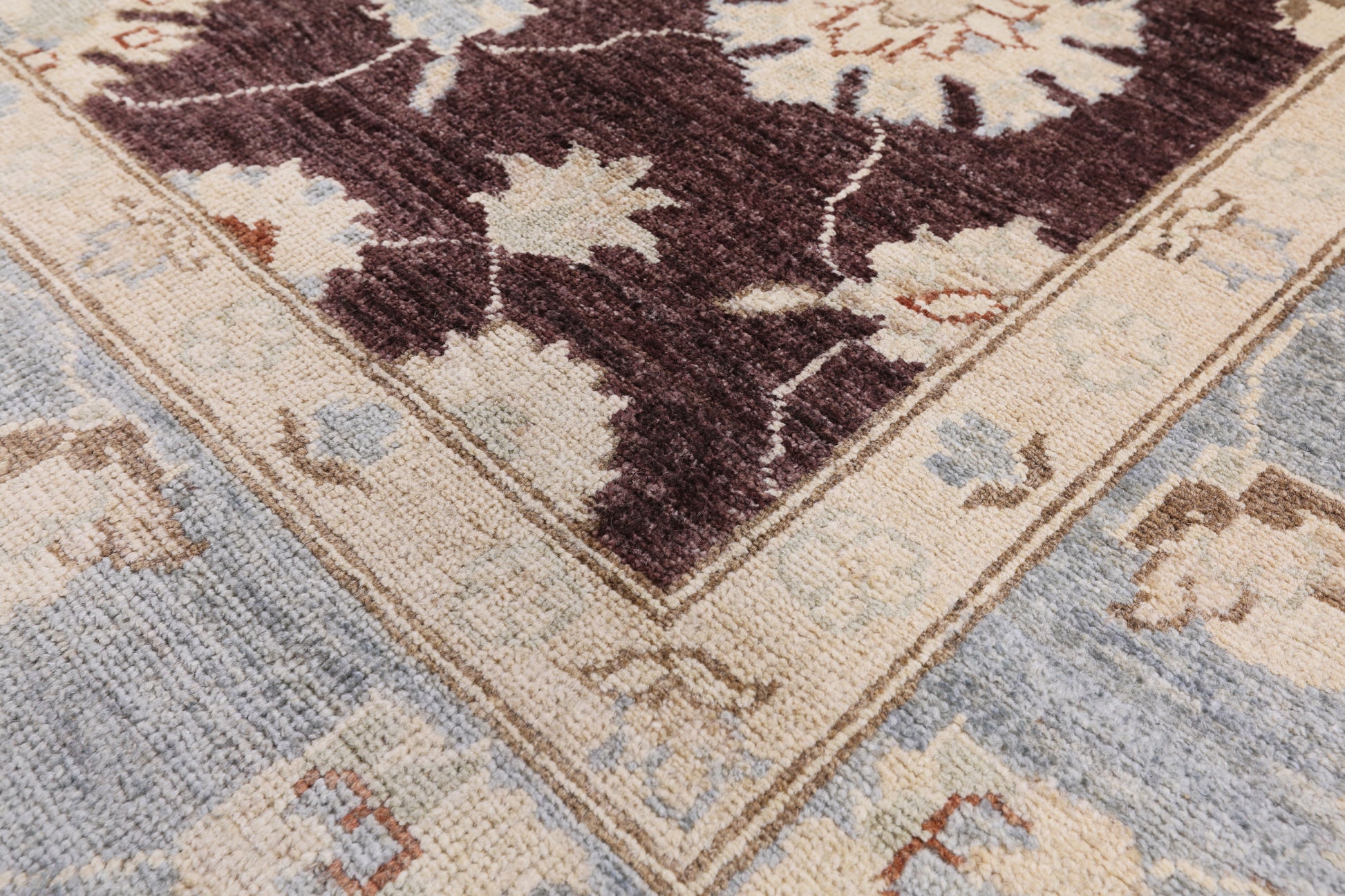 Brown Peshawar Hand Knotted Wool Rug - 8' 1" X 10' 0" - Golden Nile