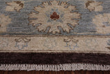 Brown Peshawar Hand Knotted Wool Rug - 8' 1" X 10' 0" - Golden Nile