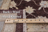 Brown Peshawar Hand Knotted Wool Rug - 8' 1" X 10' 0" - Golden Nile