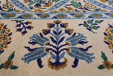 Square William Morris Hand-Knotted Wool Rug - 12' 1" X 12' 6" - Golden Nile