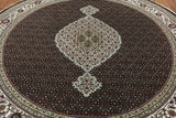 Hand Knotted Tabriz Wool & Silk Round 8 X 8 Area Rug - Golden Nile