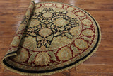 8' x 8' Hand Knotted Rajasthan Round Wool Rug - Golden Nile