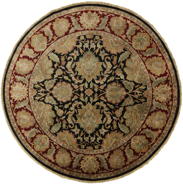 8' x 8' Hand Knotted Rajasthan Round Wool Rug - Golden Nile