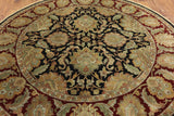 8' x 8' Hand Knotted Rajasthan Round Wool Rug - Golden Nile