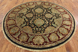 8' x 8' Hand Knotted Rajasthan Round Wool Rug - Golden Nile