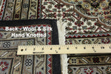 Wool & Silk Hand Knotted Tabriz Rug 10 X 14 - Golden Nile
