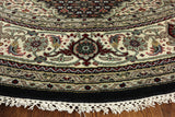 Oriental Tabriz Wool & Silk Round Rug 6' - Golden Nile