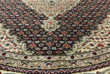 Oriental Tabriz Wool & Silk Round Rug 6' - Golden Nile