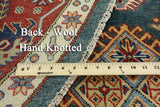 Round Super Kazak Handmade Rug 9' - Golden Nile