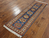 Super Fine Kazak Wool Runner Rug 2' X 6' - Golden Nile