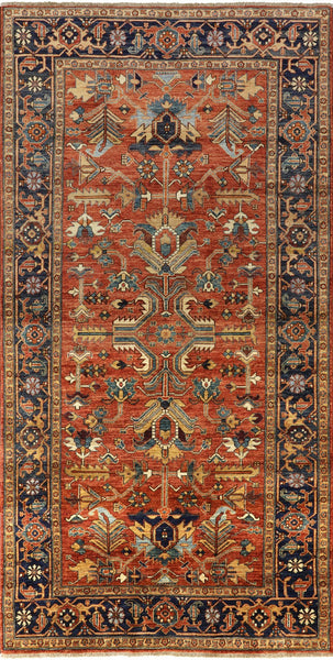 5' X 10'  Wool Fine Serapi Oriental Handmade Rug - Golden Nile