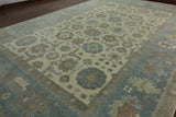 11' 5" X 17' 9" Oriental Oushak Hand Knotted Wool Rug - Golden Nile