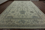 11' 11" X 18' 3"  Oriental Oushak Hand Knotted Wool Area Rug - Golden Nile