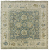 10' X 10' Oriental Square Traditional Oushak Wool Rug - Golden Nile