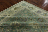 10' X 10' Handmade Oriental Square Wool Oushak Rug - Golden Nile