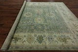 10' X 10' Handmade Oriental Square Wool Oushak Rug - Golden Nile