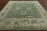 10' X 10' Handmade Oriental Square Wool Oushak Rug - Golden Nile