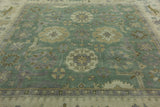 10' X 10' Handmade Oriental Square Wool Oushak Rug - Golden Nile