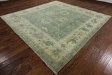 10' X 10' Handmade Oriental Square Wool Oushak Rug - Golden Nile