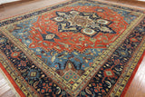 12' X 15' Traditional Heriz Hand Knotted Oriental Wool Rug - Golden Nile