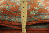 8' X 10' 6" Oriental Hand Knotted Heriz Serapi Wool Rug - Golden Nile