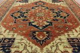12' X 14' 10" Traditional Heriz Serapi Hand Knotted Wool Rug - Golden Nile