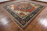 12' Square Hand Knotted Wool Heriz Serapi Rug - Golden Nile