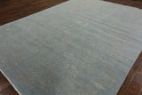 Modern Hi-Lo Pile Wool & Silk Hand Knotted Rug 9' X 12' - Golden Nile