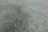 Modern Hi-Lo Pile Wool & Silk Hand Knotted Rug 9' X 12' - Golden Nile