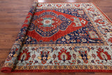 Red Fine Serapi Hand Knotted Wool Area Rug - 9' 1" X 12' 0" - Golden Nile