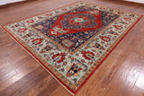 Red Fine Serapi Hand Knotted Wool Area Rug - 9' 1" X 12' 0" - Golden Nile