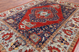 Red Fine Serapi Hand Knotted Wool Area Rug - 9' 1" X 12' 0" - Golden Nile