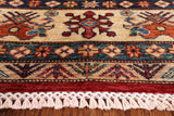 Red Super Kazak Hand Knotted Wool Area Rug - 5' 8" X 8' 2" - Golden Nile