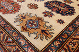 Ivory Super Kazak Handmade Wool Area Rug - 6' 1" X 9' 1" - Golden Nile