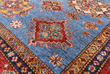 Blue Super Kazak Hand Knotted Area Rug - 5' 11" X 8' 0" - Golden Nile