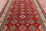 Red Super Kazak Hand Knotted Wool Area Rug - 6' 8" X 9' 7" - Golden Nile