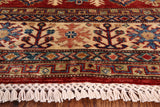 Red Super Kazak Hand Knotted Wool Area Rug - 4' 10" X 6' 8" - Golden Nile