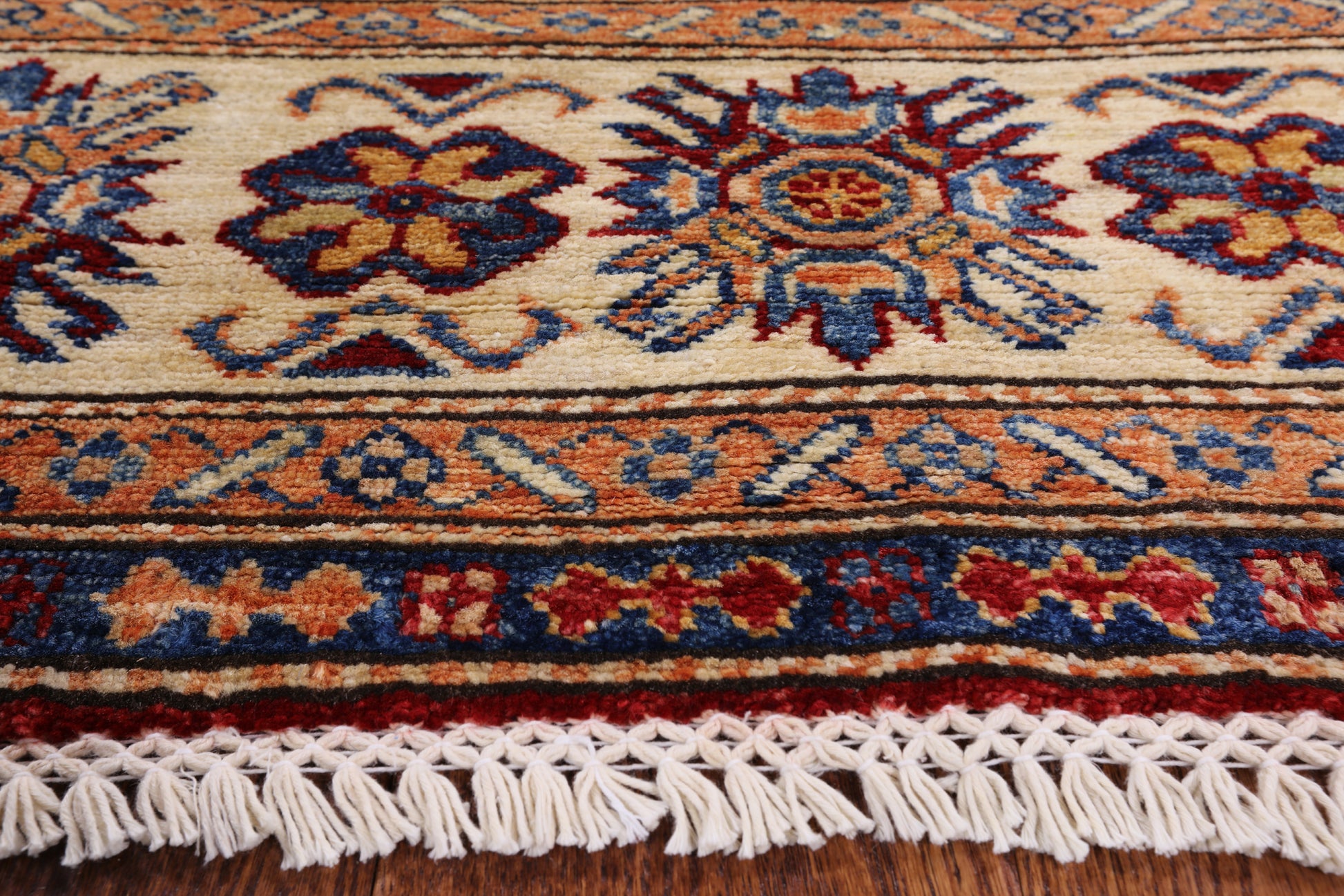 Red Super Kazak Handmade Area Rug - 4' 10" X 6' 6" - Golden Nile