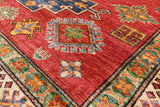 Red Super Kazak Handmade Wool Area Rug - 4' 10" X 6' 10" - Golden Nile
