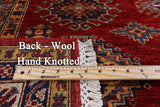 Red Super Kazak Hand Knotted Wool Rug - 4' 11" X 6' 10" - Golden Nile