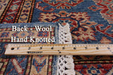 Blue Super Kazak Hand Knotted Wool Area Rug - 4' 10" X 6' 10" - Golden Nile