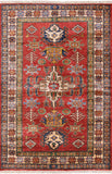 Super Kazak Handmade Area Rug - 3' 10" X 5' 8" - Golden Nile