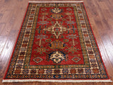 Super Kazak Handmade Area Rug - 3' 10" X 5' 8" - Golden Nile