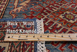 Super Kazak Handmade Oriental Wool Area Rug - 4' X 6' 6" - Golden Nile